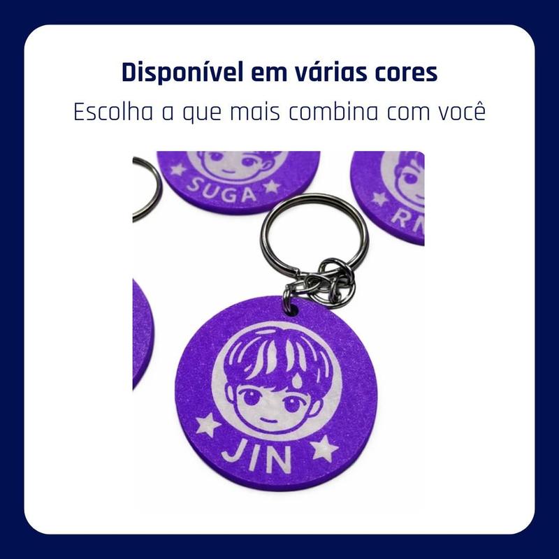Kit Chaveiros BTS 7 Unidades Coleção Completa Kpop Jungkook Jimin